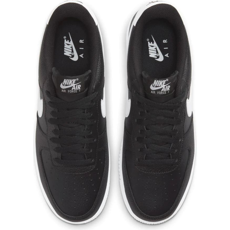 Air Force 1 - Black White Pebbled Leather